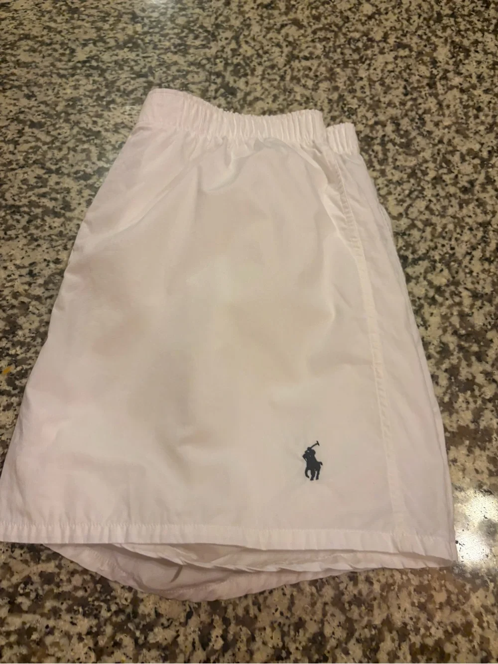 Ralph Lauren White Men's Boxer-Style Shorts with Navy Polo Logo